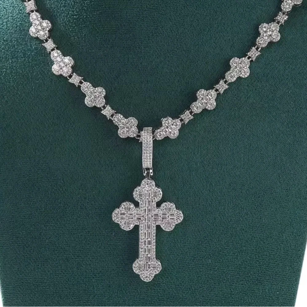 Silver Cross Necklace 18inch
